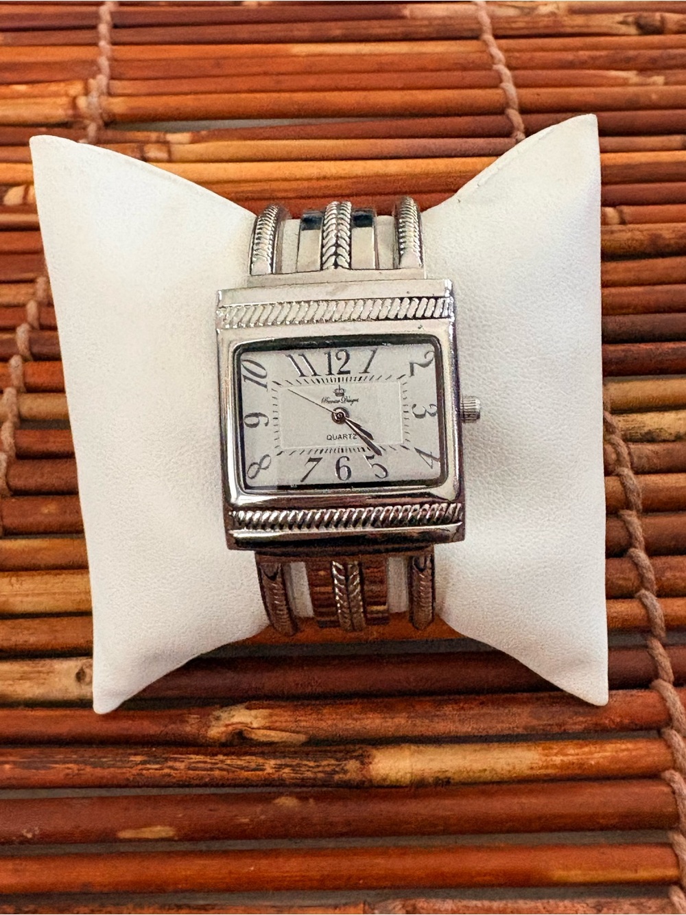 Premier Designs Silver Tone Square Face Cuff Watch Needs Battery